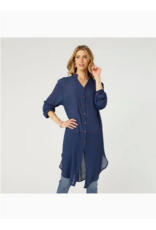 coco+carmen Angie Button Down Cardigan-Navy