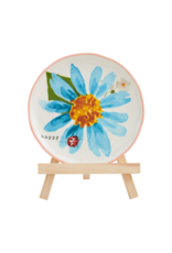 Mudpie Blue Flower Plate Easel Set