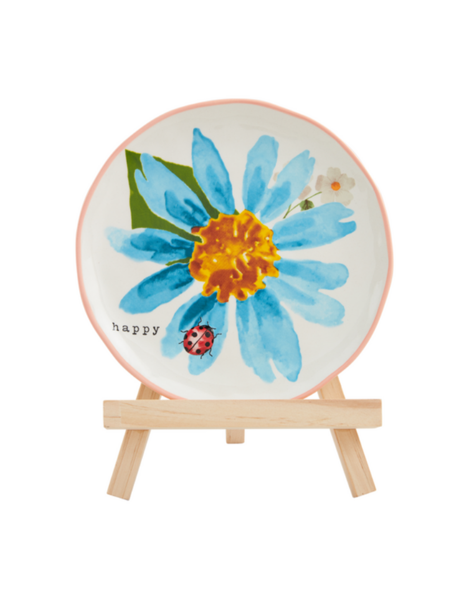 Mudpie Blue Flower Plate Easel Set