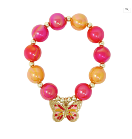 Pink Poppy Vibrant Butterfly Bracelet