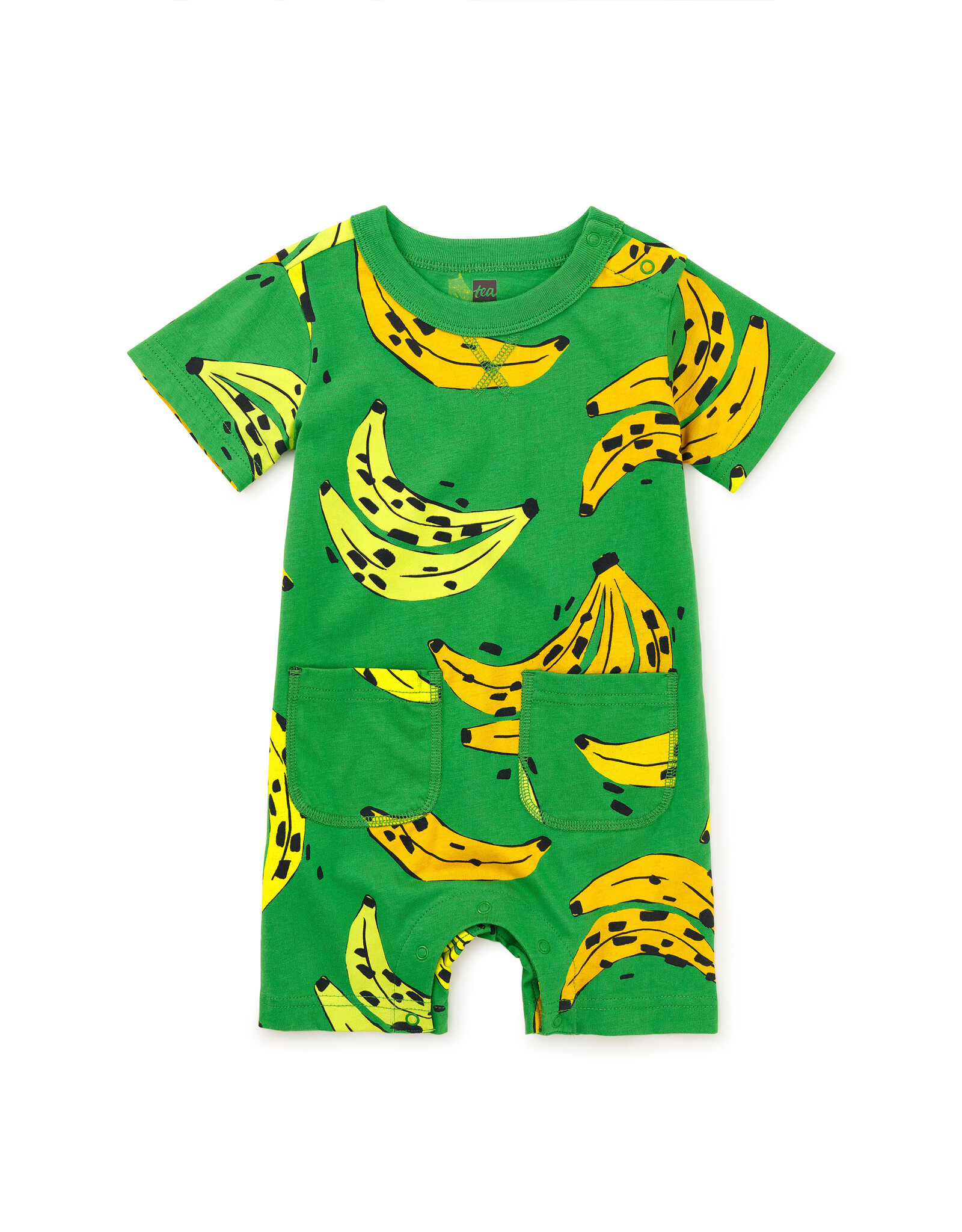 Tea Collection  Double Pocket Baby Romper~Leopard Spot Bananas