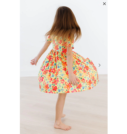 Mila & Rose Yellow Neon Floral S/S Pocket Twirl Dress