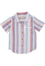 Me & Henry  Maui Red/White/Blue Woven Baby Shirt