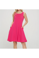 Accent Acessories  Lois A-Line Pocket Dress-Pink