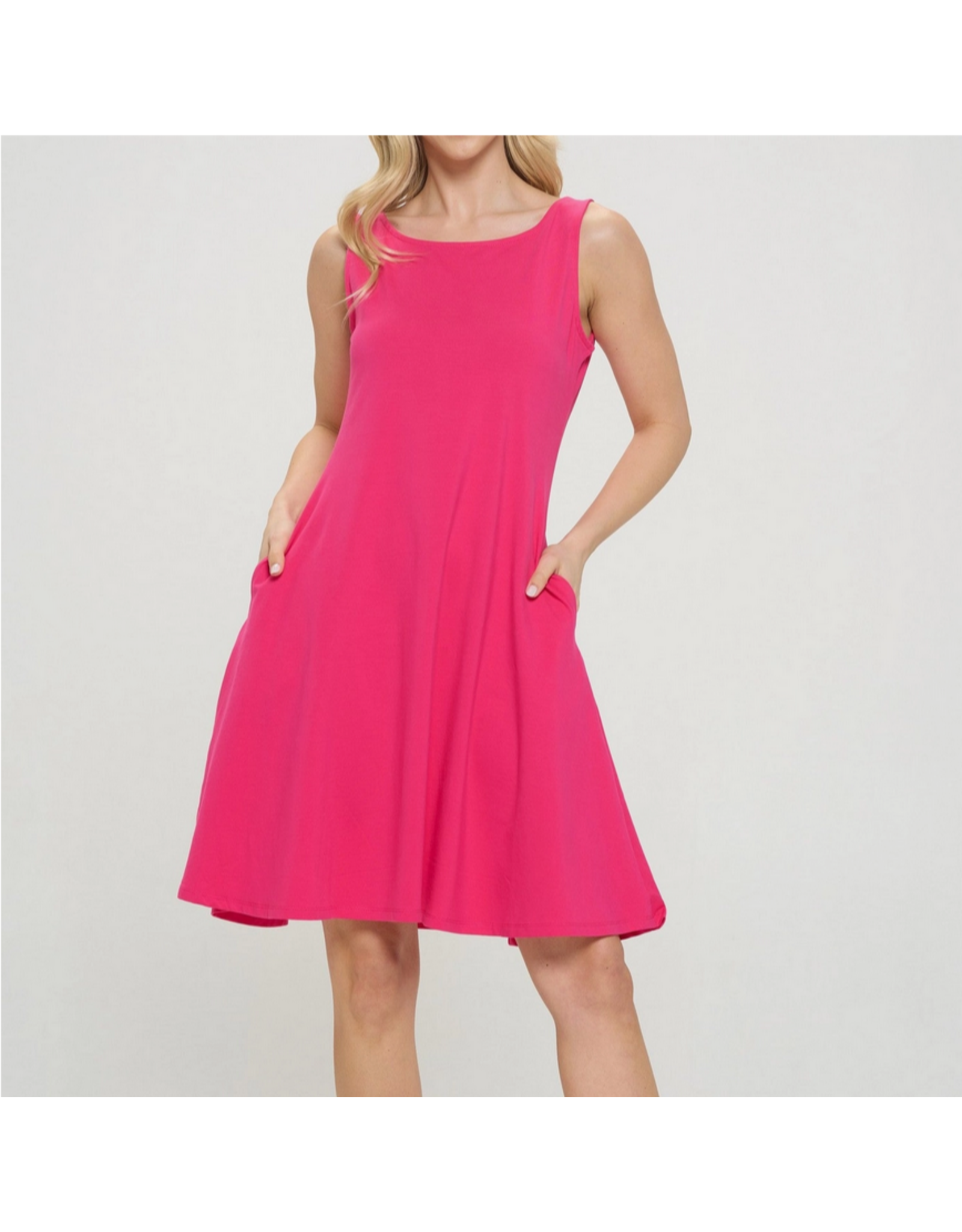 Accent Acessories  Lois A-Line Pocket Dress-Pink