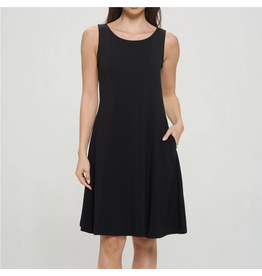 Accent Acessories Lois A-Line Pocket Dress-Black