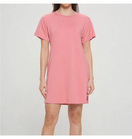 Accent Acessories Lola T-Shirt Pocket Dress-Rose