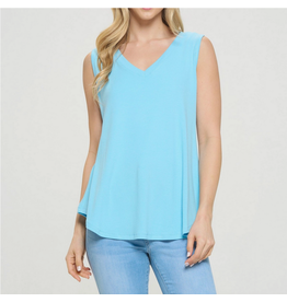 Accent Acessories Haddie Ribbed Tank-Blue
