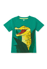 Tea Collection Painterly Croc Graphic Tee-Viridis Green