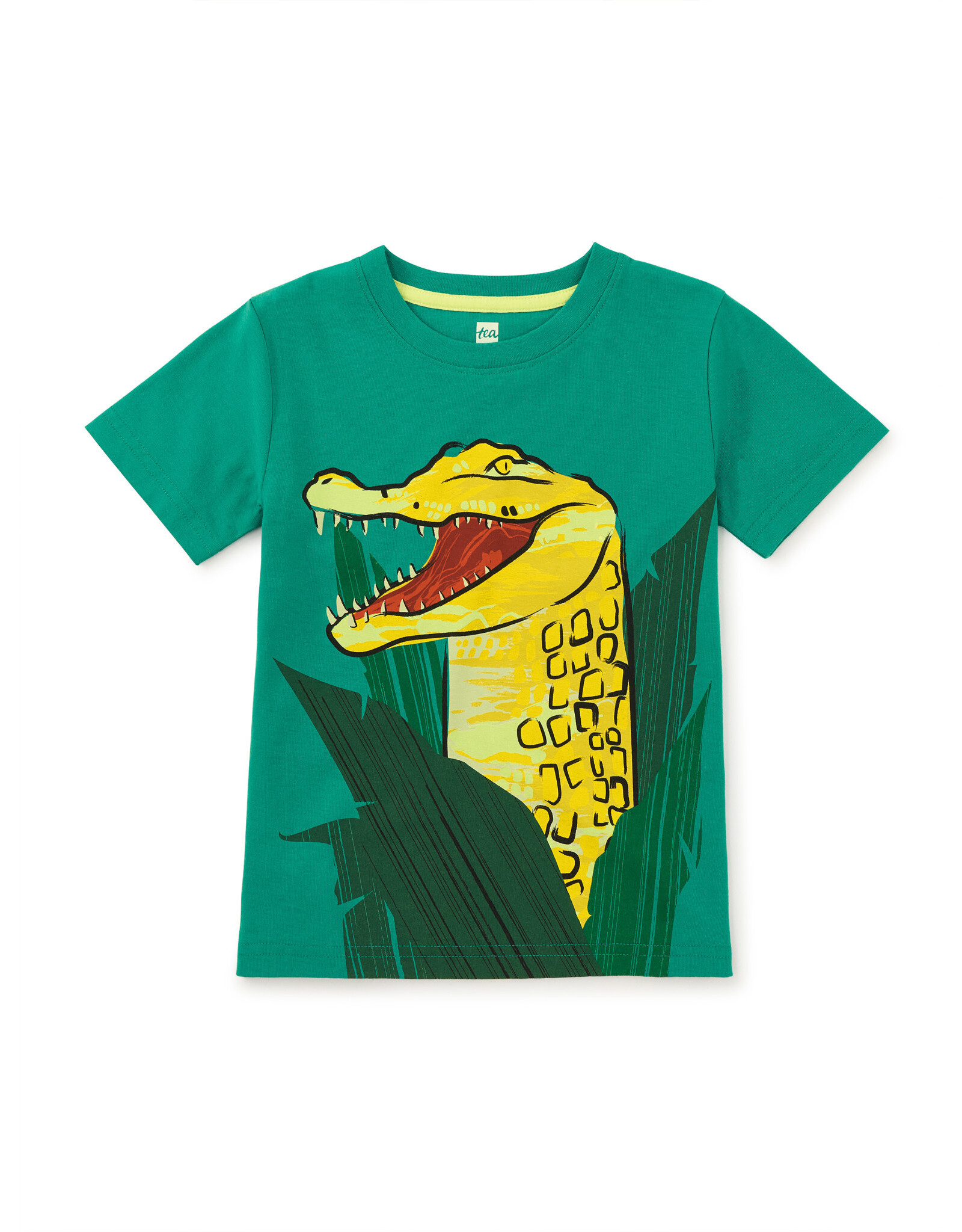 Tea Collection Painterly Croc Graphic Tee-Viridis Green