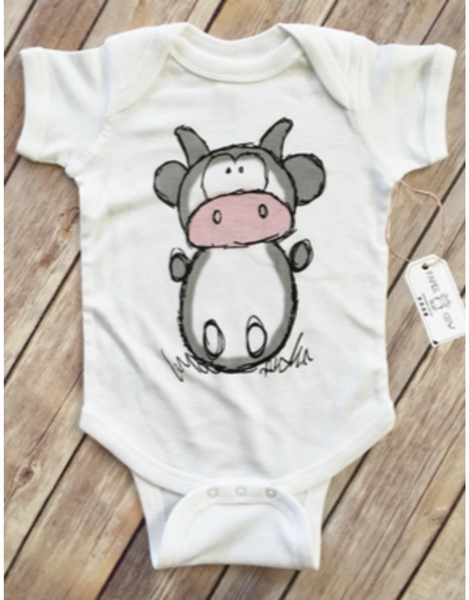Paper Cow  Betsy Cow Baby Bodysuit