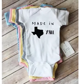 Paper Cow Made in Texas Baby Bodysuit- White