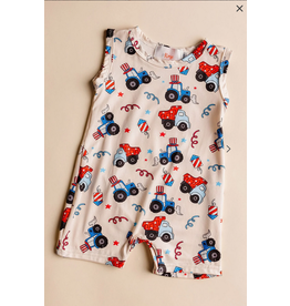 Mila & Rose 4th of July Tractor Shorty One-Piece 0-6M