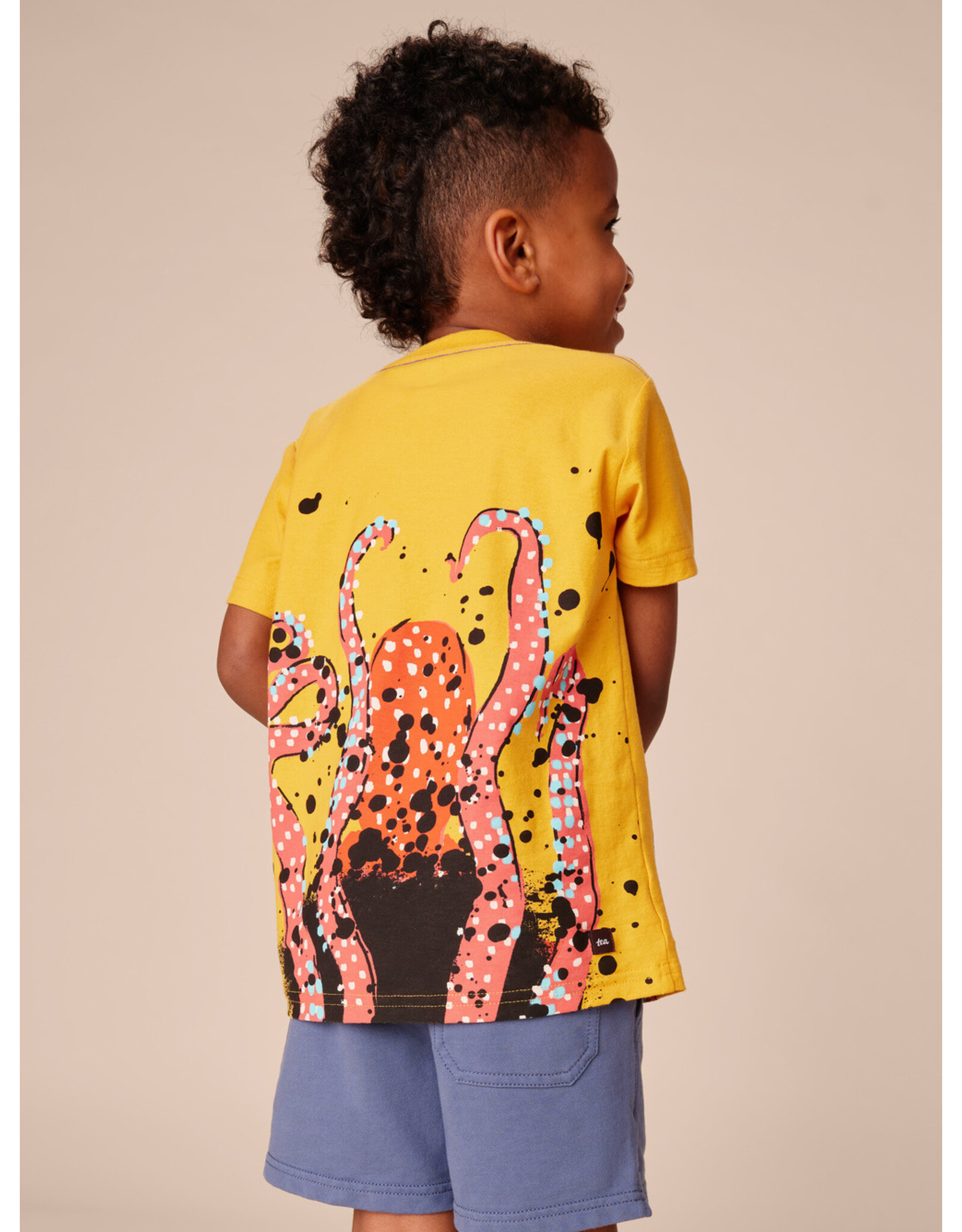 Tea Collection Octopus Ink Graphic Tee-Gold