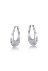 Big Metal LTD  Elvira Oraganic Shape Oval Earrings-Silver
