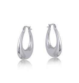 Big Metal LTD Elvira Oraganic Shape Oval Earrings-Silver
