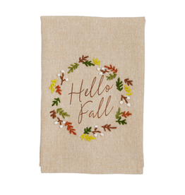 Mudpie Hello Fall French Knot Towel
