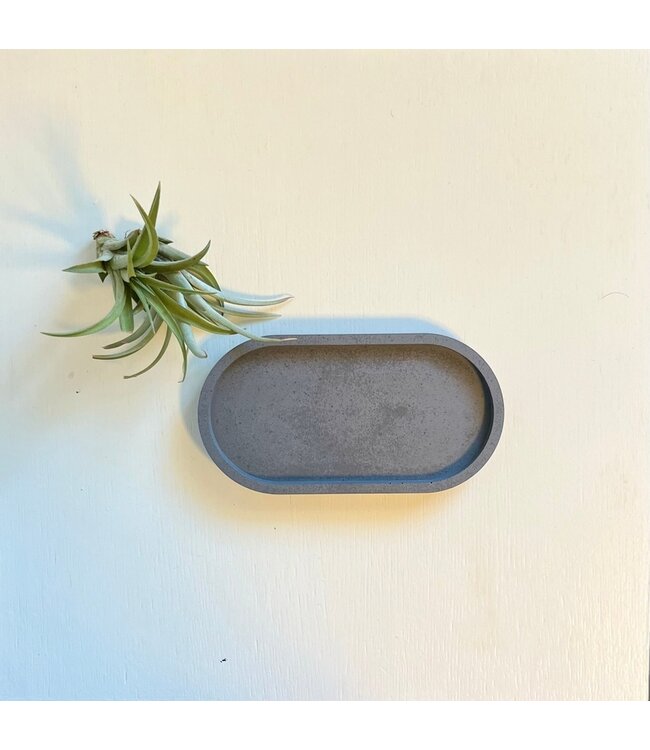 Joyful Lotus Concrete Oval Tray