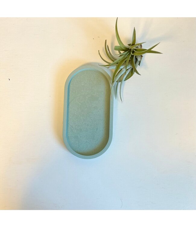 Joyful Lotus Concrete Oval Tray
