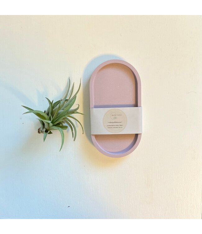 Joyful Lotus Concrete Oval Tray