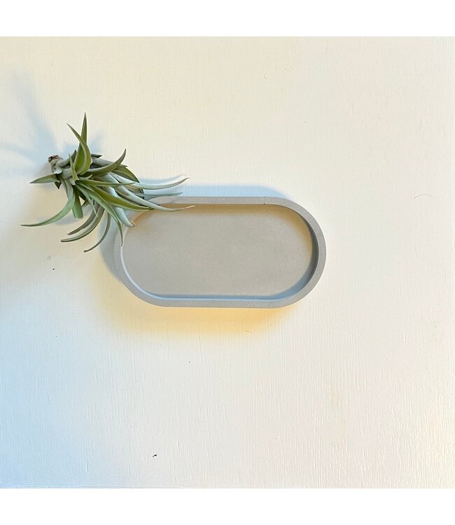 Joyful Lotus Concrete Oval Tray