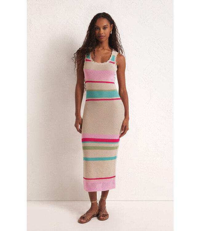 Z Supply Ibiza Stripe Crochet Dress  (XS + S)