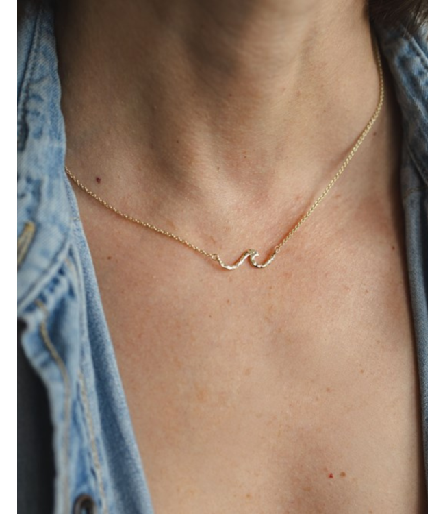 Glee Tiny Wave Necklace  *silver + gold