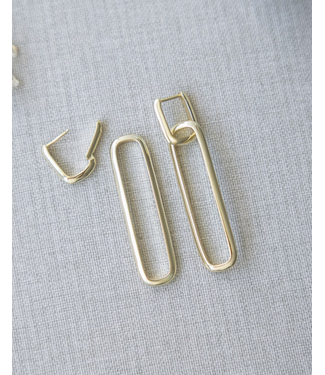 Glee Twofold Earrings Tall *gold + silver