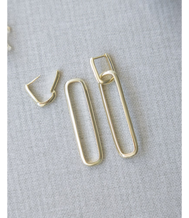 Glee Twofold Earrings Tall *gold + silver