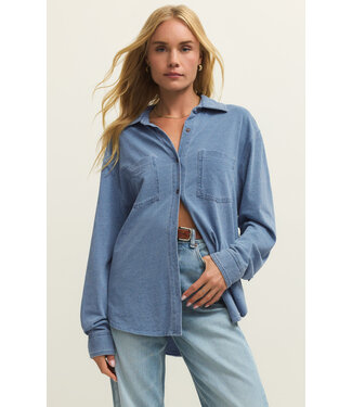 Z Supply Reece Jersey Denim Shirt