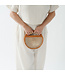 Pokoloko Round Leather Bag with Cane Accent