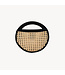 Pokoloko Round Leather Bag with Cane Accent
