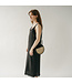 Pokoloko Round Leather Bag with Cane Accent