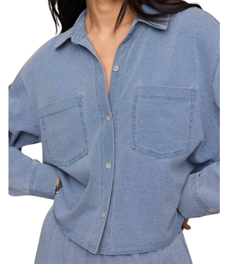 Z Supply Cropped Reece Denim Top