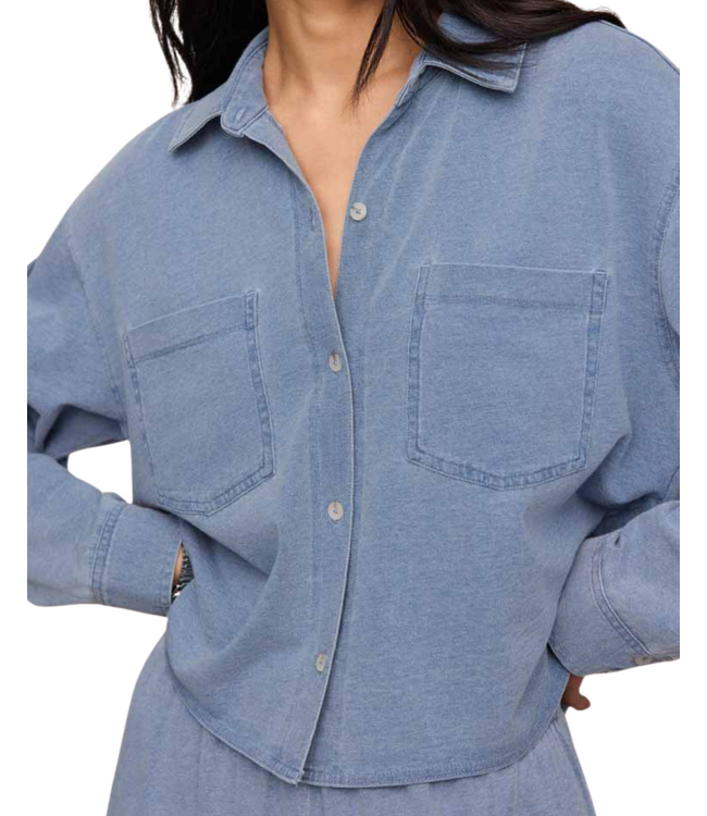 Z Supply Cropped Reece Denim Top