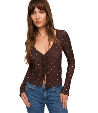 Z Supply Amara Polka Dot Mesh Top