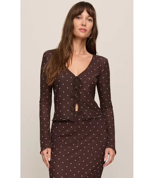 Z Supply Amara Polka Dot Mesh Top