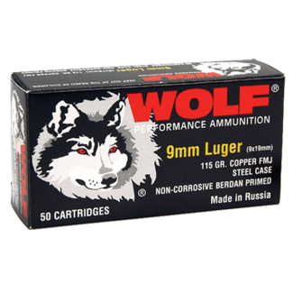 Wolf Wolf - 9mm - 115gr FMJ Performance - 50ct
