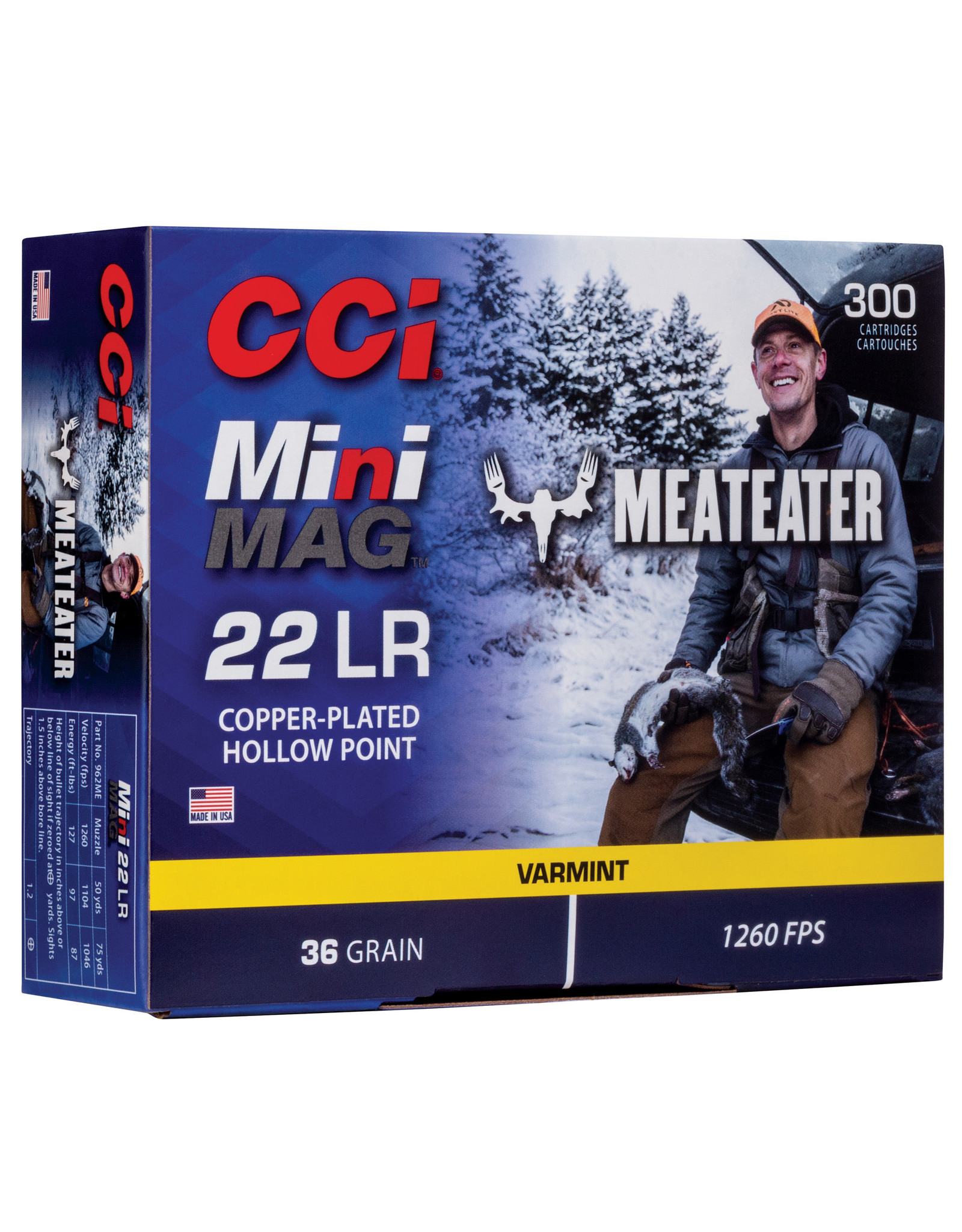 CCI 22LR 36gr MiniMag MeatEater 300rd Bobcat Armament