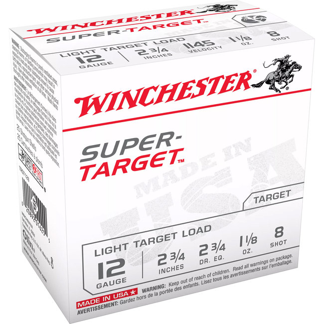 Winchester - 12ga Super Target - 2.75" 1-1/8oz #8 - 25rd