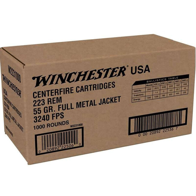 Winchester - 223 Rem - 55gr FMJ (Lake City) - 1000ct