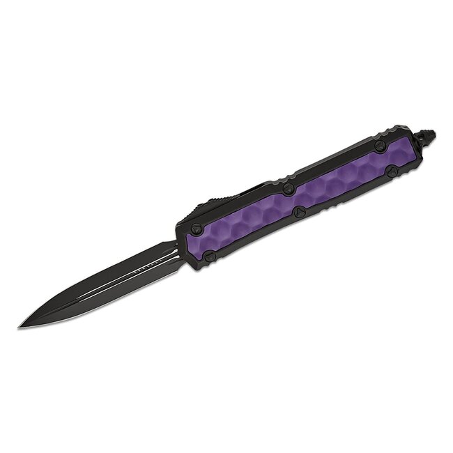 Microtech - Makora - D/E - Signature Series Purple Bubble Inlays Tactical Black Standard w/ NiB internals