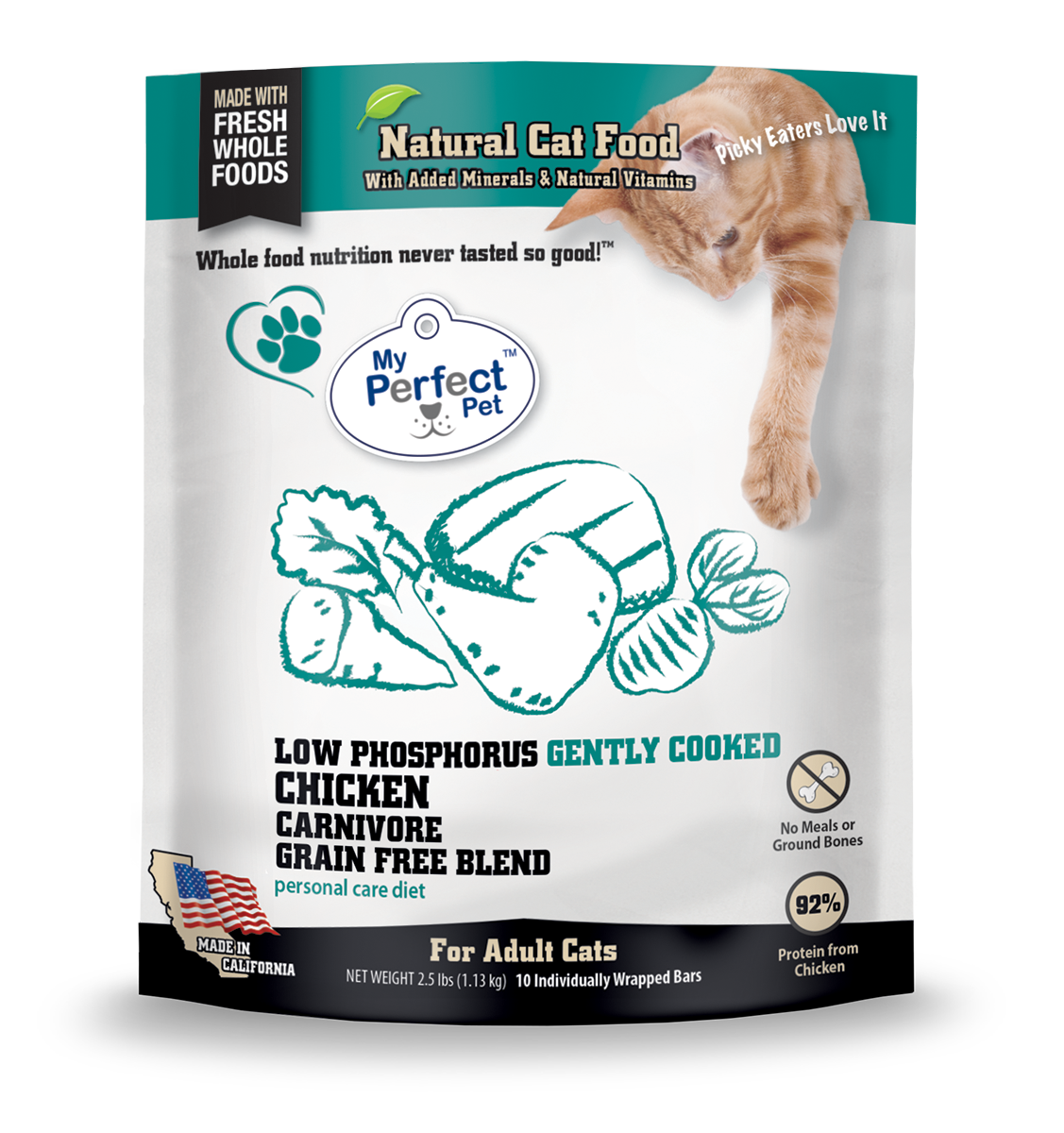 My Perfect Pet My Perfect Pet Frozen Lightly Cooked Cat Food Low Phosphorus Chicken 2.5#