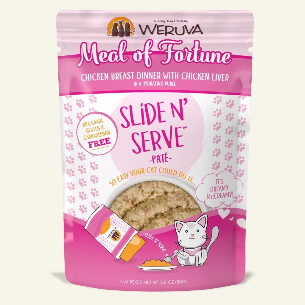 Weruva Cat Pouch Slide N Serve Pate Chicken Breast Liver Meal Of Fortune