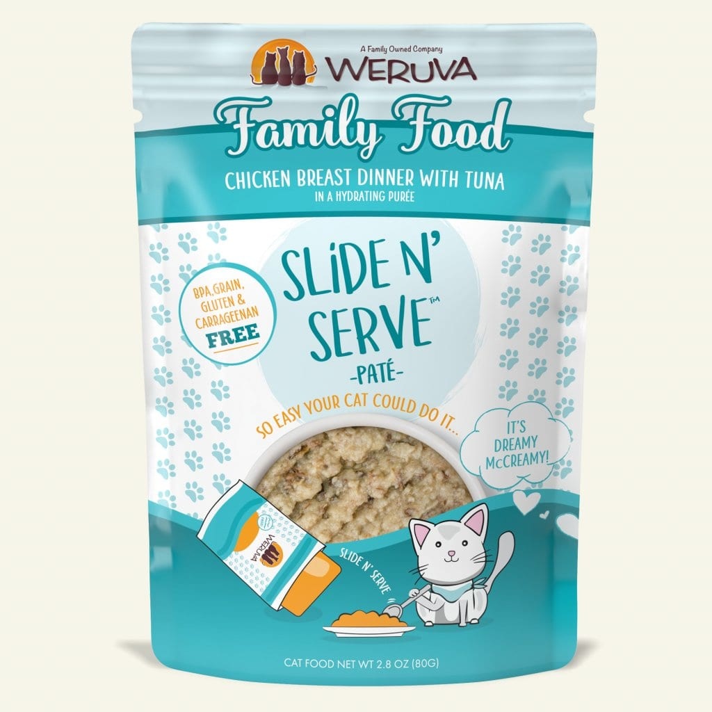 Weruva Cat Food Pouch Grain Free Slide Serve Family Food Chicken Breast & Tuna