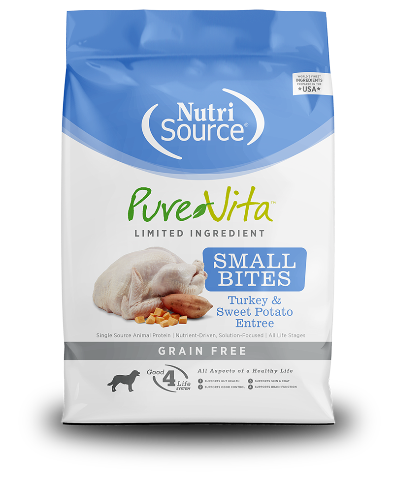 KLN (Pure Vita & NutriSource) KLN Pure Vita Kibble Grain Free Dog Food Turkey Small Bites