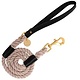 Poise Pup Rope Leash Dark Night w Leather Handle