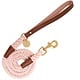 Poise Pup Rope Leash Bella Rose w Leather Handle