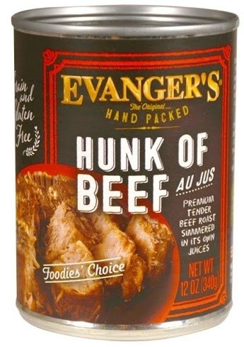 Evanger's Dog Food Can Hand Packed Grain Free Hunk Of Beef