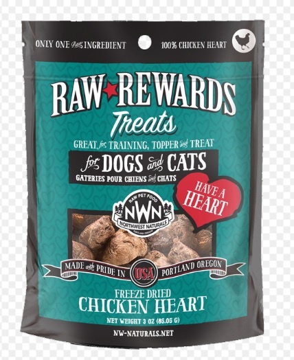 Northwest Naturals Cat/Dog Treat Freeze Dried Chicken Heart 3oz